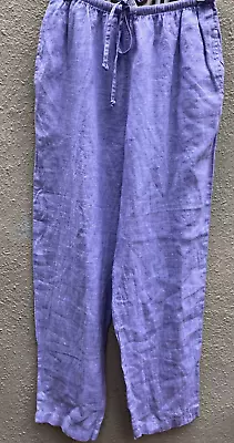 Hot Cotton By Marc Ware Linen Pant MED (Tall?) Pull On POCKETS Lavender EUC • $22
