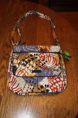Vera Bradley Double Zip Mailbag Purse In Painted Feathers Pattern NWT • $49.99