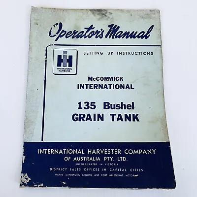 Operator’s Manual McCormick International 135 Bushel Grain Tank • $25