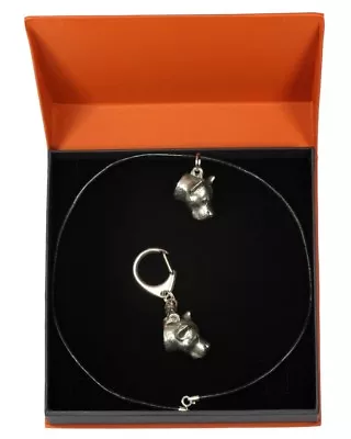 Amstaff - Necklace Keyring Set With A Dog In Orange Box Art Dog AU • $72.13