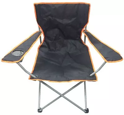 1 X Black Captains Chairs Lightweight Folding Seats Camping Fishing Beach New • £12.77