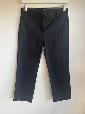 J CREW Black Stretch Cotton Capri Pants Size 2 Petite (AU 6) • $30