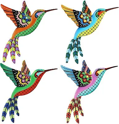 4X Metal Hummingbird Wall Decor 3D Colorful Birds Outdoor Wall Sculpture Decor • $7.99