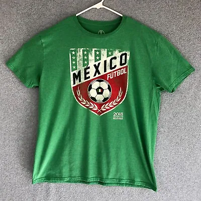 FIFA World Cup Russia Shirt Adult Large Green Mexico Sports Soccer Team Tee Mens • $20.80