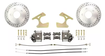 C10 5 Lug Rear Disc Brake Conversion Kit Drilled & Slotted Rotors 1973-1987 • $499.99