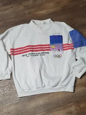 Vintage Men’s Adidas Moscow Olympic Olympiad Games Sweatshirt Made In Hong Kong • $159