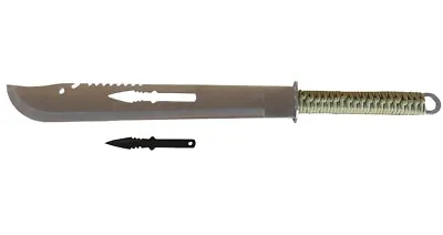 Japanese Machete 48cm Steel Blade Cutout Mini Knife Paracord Handle Nylon Sheath • $144.95