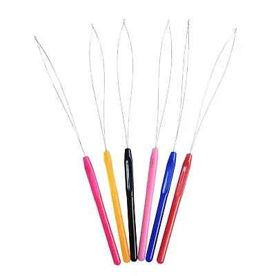 Nano Ring Micro Beads Hair Extension Pulling Loop Hook Tool Threader Wire 1/3/5 • £2.25