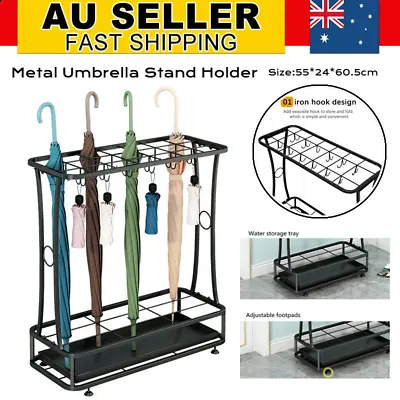 $47.98 • Buy Metal Umbrella Stand Holder Walking Stick Umbrella Home Hotel Storage 24 Hooks A