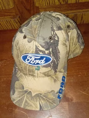 VINTAGE Ford Motor Company Camo Hat Cap Snapback Adj Lincesed Promotional  • $12