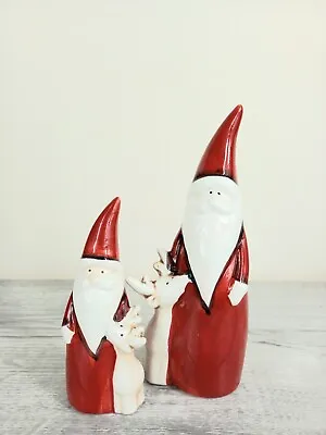 £7.80 • Buy Ceramic Santa And Reindeer, Christmas Ornament