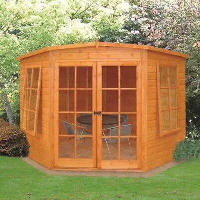 CORNER SUMMERHOUSE SUN HOUSE GARDEN OFFICE 8x8 WOODEN OUTDOOR HOBBY STUDIO 8ft • £620