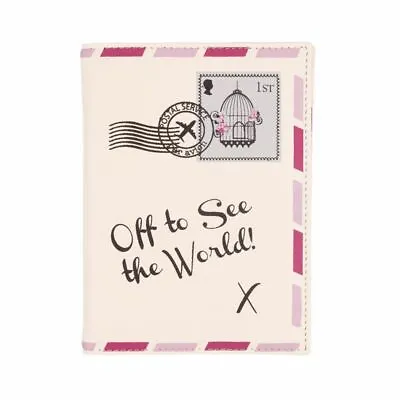 £11.95 • Buy Bombay Duck - Vintage Letter - Off To See The World -Cream Passport Holder/Cover