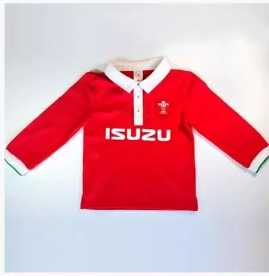 Wales Rugby Union Baby Long Sleeve Polo 6-9 Months • £12.58