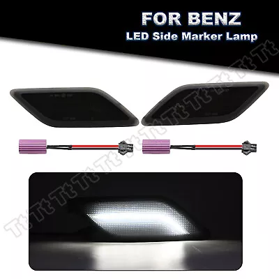 For 10-13 Mercedes W212 E Class 4D/5D White LED Bumper Side Marker Lights Smoked • $38.99