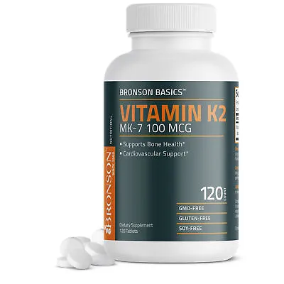 $9.99 • Buy Bronson Vitamin K2 MK-7 100 MCG, 120 Vegetarian Tablets