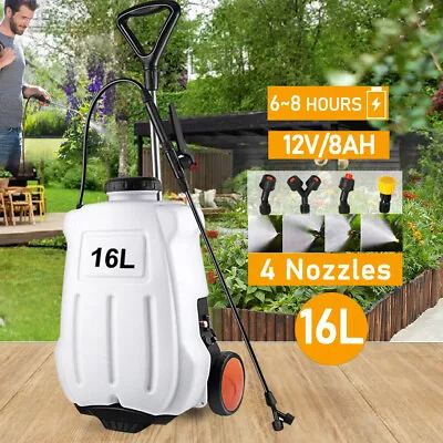 16L Electric Pressure Sprayer Backpack Rechargeable 12V Battery Farm Garden Weed • $67.99