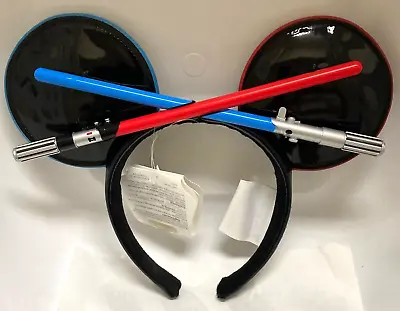 NWT Disney Parks Star Wars Lightsaber Minnie / Mickey Mouse Ears Headband • $44.95
