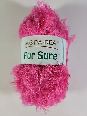 1 Skein Moda Dea Yarn Fur Sure Totally Pink  #3722 1.76 Oz Acrylic Nylon Blend • $5