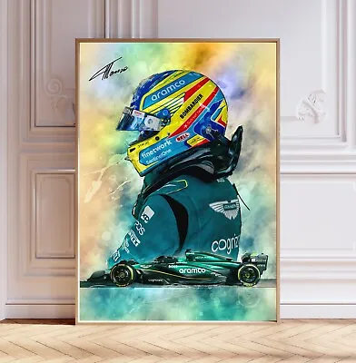 Fernando Alonso 2024 F1 Poster Print Signed Reproduction Formula 1 Wall Art • £14.99