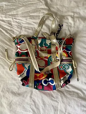 Coach Poppy Pop C Glam Spotlight Colorful Signature Shoulder Handbag Tote • $164.95