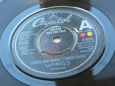 PAUL McCARTNEY  WINGS 1975  U.K. DEMO VENUS AND MARS  / ROCK SHOW  1 G  STAMPERS • $74.66