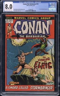 £119.22 • Buy Conan The Barbarian #14 CGC 8.0 VF Key 1st Elric Of Melnibone 1972 Marvel Comics