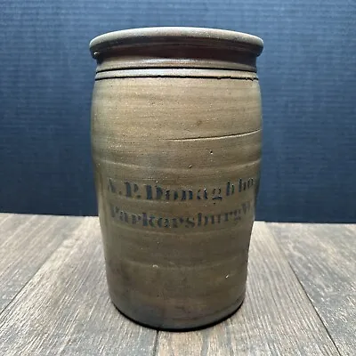 Vintage A.P. Donaghho Parkersburg West Virginia Salt Glazed Stoneware Jar • $465