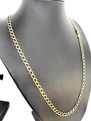 Solid 9ct 9 Carat Gold Curb Chain Necklace 62cm 24  6mm Classic Jewellery • £639.99