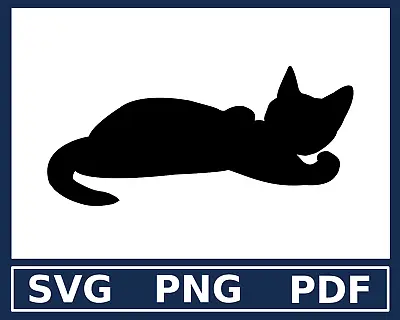 Cat SVG PNG Vector Clip Art Animal Design Silhouette Car Vehicle Decal Clipart • $0.99