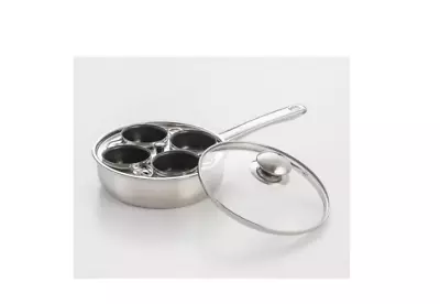 4-Cup Stainless Steel Egg Poacher Pan With Glass Lid Nonstick Egg Cups • $24.60