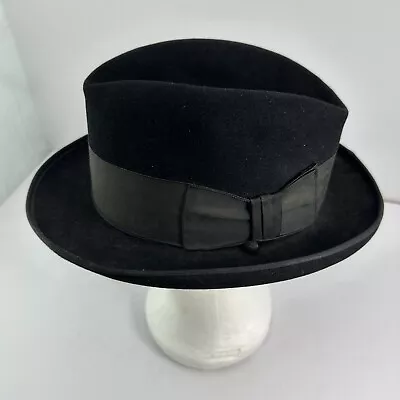 Vintage Knox Twenty Black Fedora Men's Hat Size 7 1/8 • $25