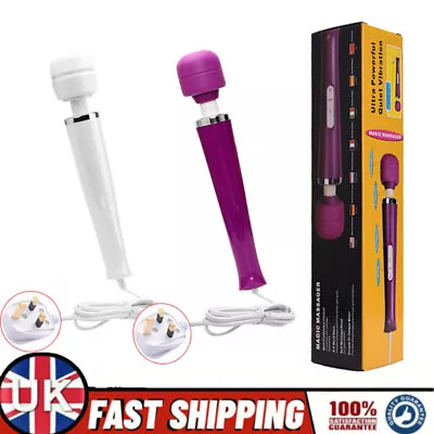 Magic Wand Body Massager Powerful 10 Vibration Modes Mains Powered UK Plug • £12.89