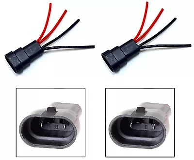 Wire Pigtail 2L Male 9006 HB4 Two Harness Headlight Bulb Socket Connector To LED • $10.93
