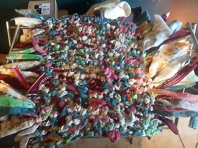 Handmde Rag RUG Sustainable Recycled Fabric One Of A Kind !! • £30