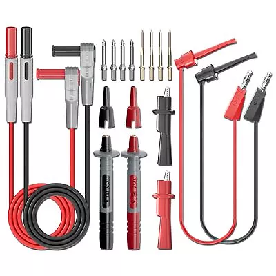 Multimeter Test Leads Kit With Alligator Clips Banana Plug To Test Hook Clips... • $22.13