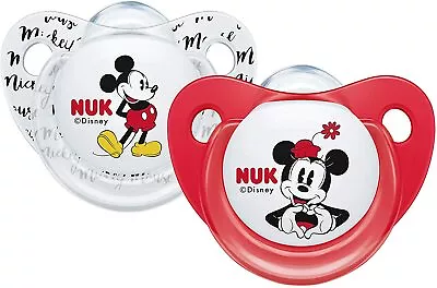 £7.70 • Buy NUK Disney Baby Dummies Mickey And Minnie Mouse Red/White Pacifier BPA Free