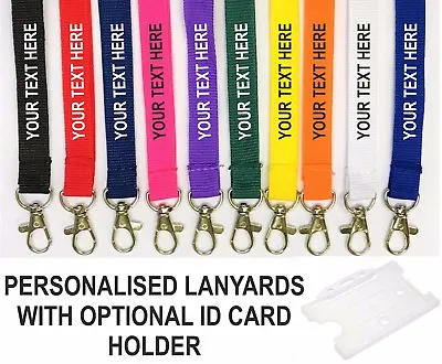 £10.99 • Buy Personalised Custom Printed Lanyards Event Id Pass Badge Neck Strap Tag Holder 