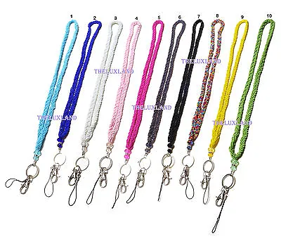 Crystal Seed Beads Necklace LANYARD Keychain With Clasp For Key ID Cell Phone • $6.88