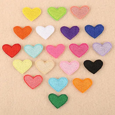 10PCS Heart Love Small Patches Embroidered Sew On Iron On Badge Fabric Applique • £3.47