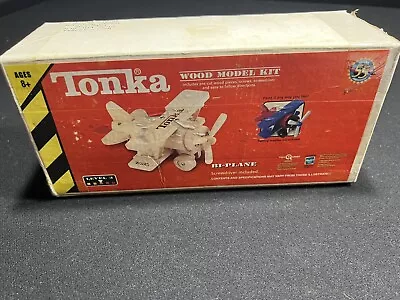 Vintage 2002 Tonka Wood Model Kit Bi Plane Craft Paintable #162884 New Sealed  • $15