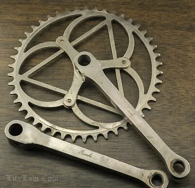 Vintage Prewar Bianchi Cottered RoadBike CRANKS 170mm 46t Chainring Tour Bicycle • $498