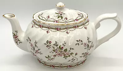 Vintage Arthur Wood & Son Staffordshire England 6654 Pink Floral Ceramic Teapot • $29.95