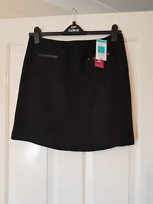 Marks Spencers Size 14 Black Skirt Mock Pockets To Front Zip Fastening  • £6