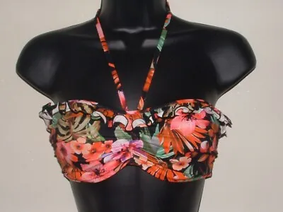 Bnwt Boux Avenue  Non Padded  Floral Bandeau  Frill Bikini Top  Size 34 D • £8.99