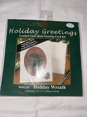 Mill Hill Holiday Greetings  Holiday Wreath  Glass Bead Greeting Card Kit - NOS • $25