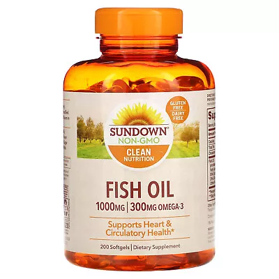 2 X Sundown Naturals Fish Oil 1000 Mg 200 Softgels • $64.19