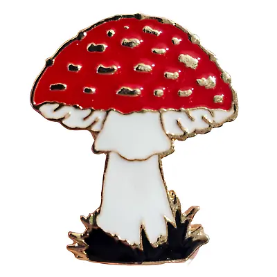 Mushroom Pin Badge Enamel Lapel Brooch Magic Toadstool Fly Agaric Poison Fungi • £3.49