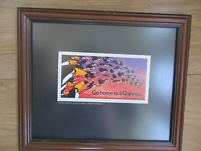 £17 • Buy Vintage Guinness  Toucans Go Home Framed Promotional Card / Picture Rare