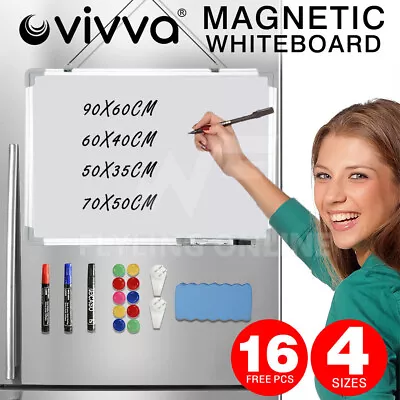 Portable Magnetic Home And Office Board Whiteboard 4 Sizes Marker Eraser Button • $19.99
